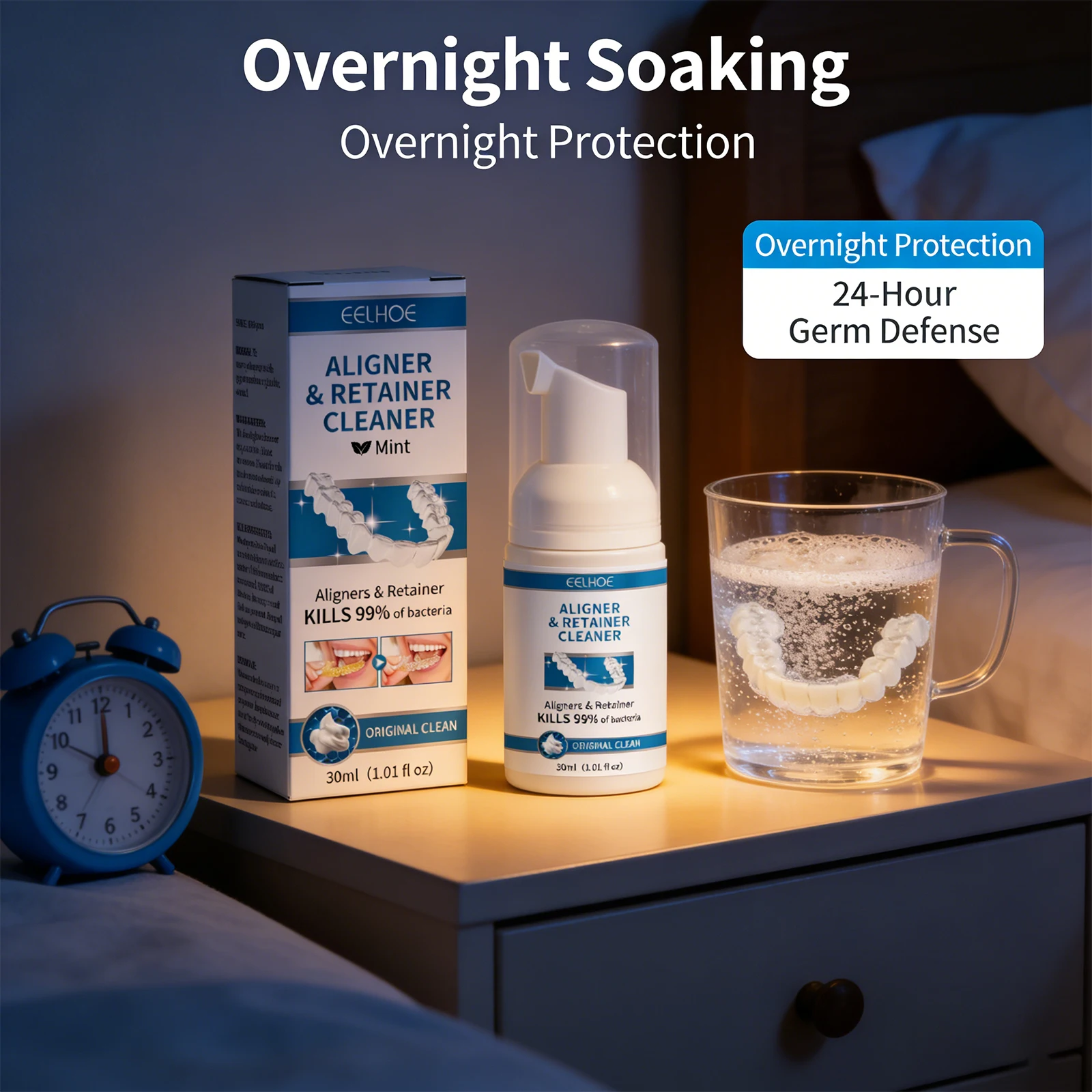 Denture Cleaner Effectively Remove Stains Eliminate Odors Reduce Bacterial Growth Fresh Mint Oral Care Whitening Denture Cleaner image 3