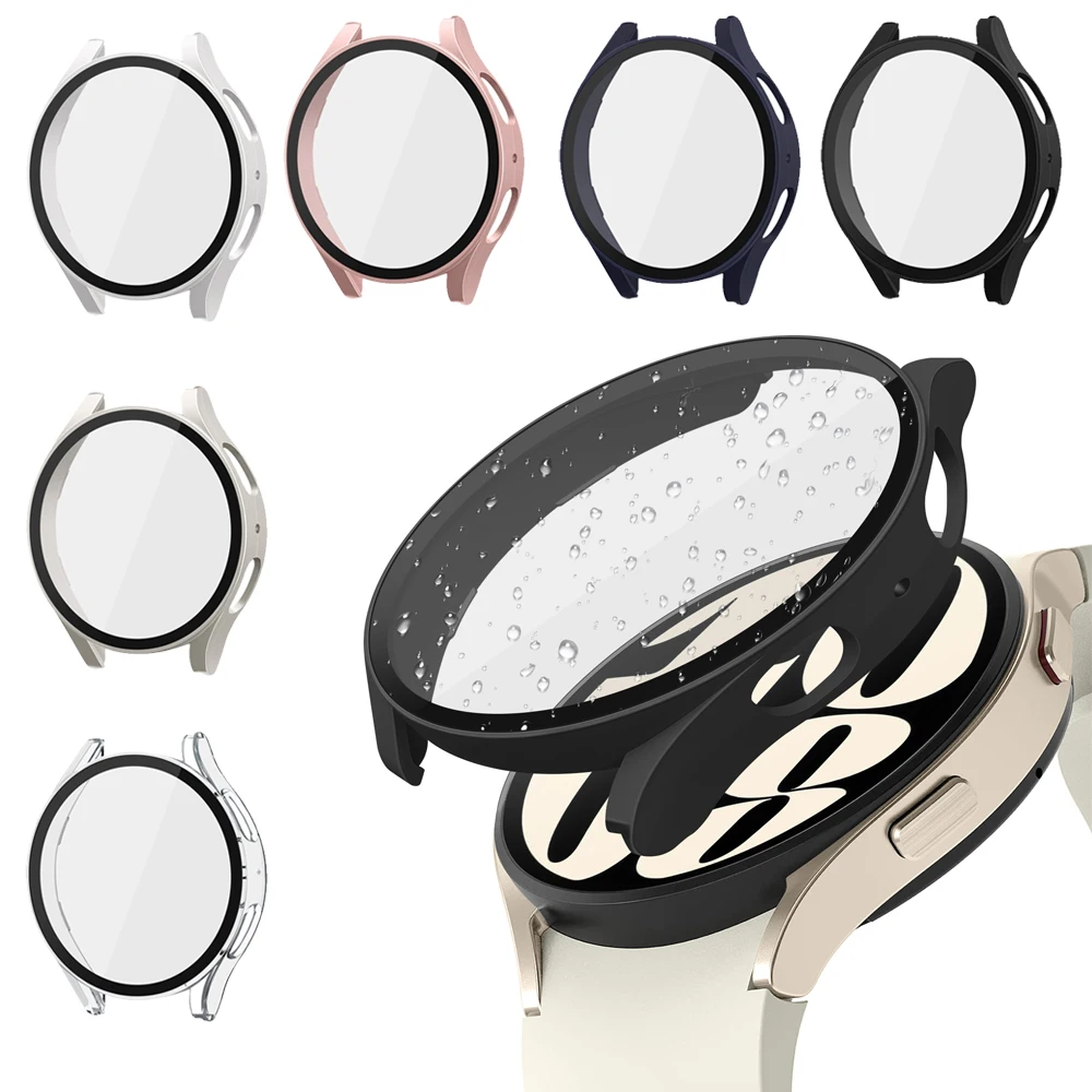 Case for Samsung Galaxy Watch 6/5/4 40mm 44mm Screen Protector Hard PC Protective Cover Bumper Galaxy Watch Tempered Glass Film image 6