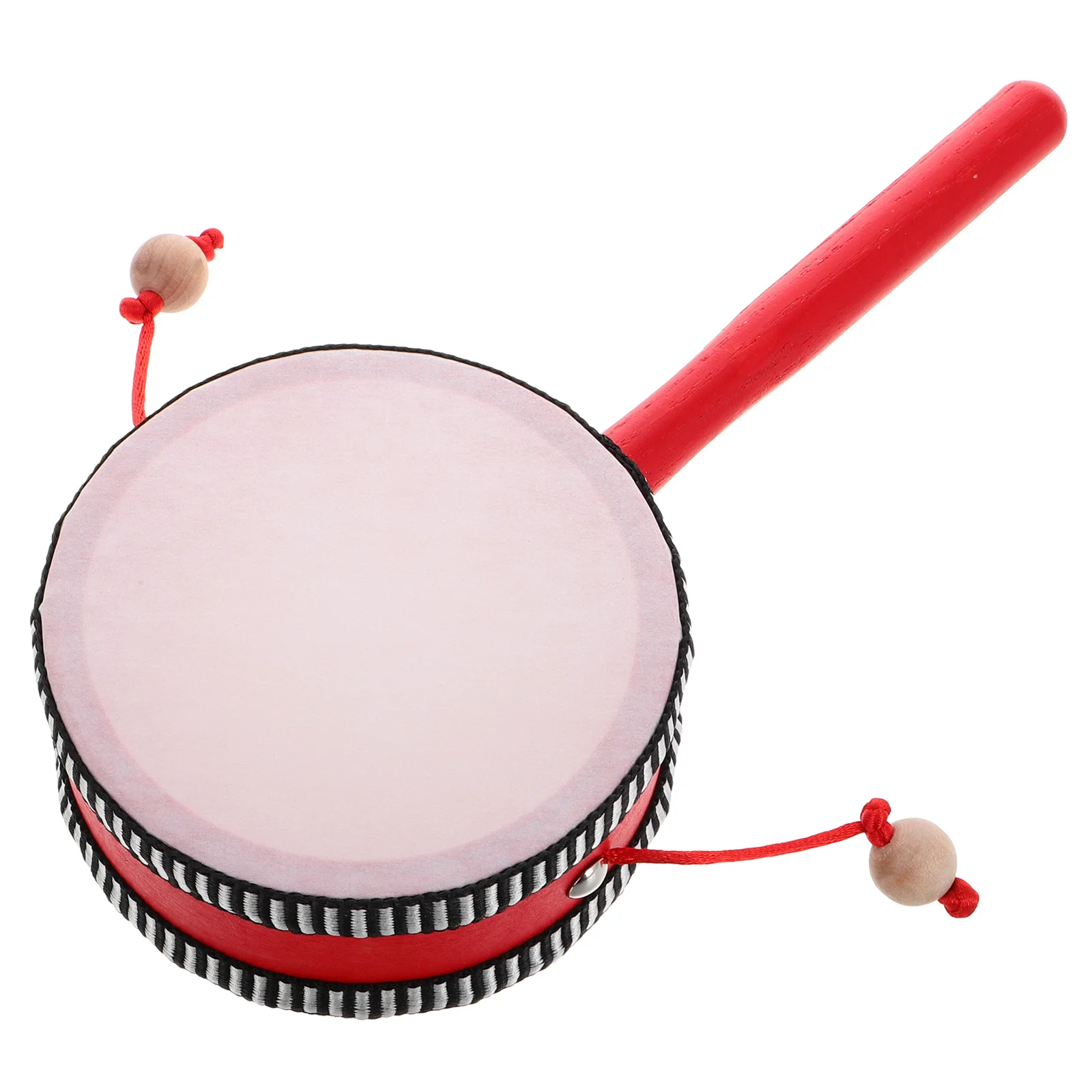 Tambour à hochet chinois, Instrument traditionnel à main pour enfants en bas âge, éducation musicale, cloche à main pour bébé, tambour rotatif