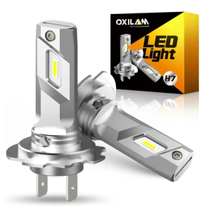 Oxylam 2 pcs H7 LED car lighthouse lamps for Hyundai Sonata i30 i40 Elantra Santa Fe 2013 Tucson H7 Mini Led Led Super Bright 12V Main Main Sales I30 2012 Quebra Sol - №2