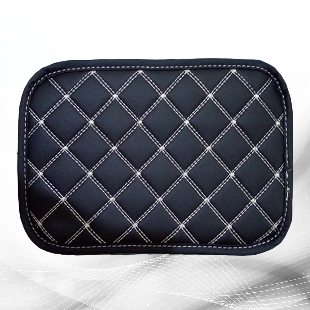 

Universal Car Armrest Box Pad Pu Cushion Non-Slip Back Elastic Band Soft Sponge Comfort Easy Install Grey String