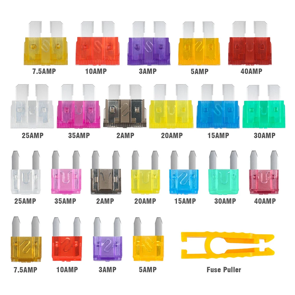 

420pcs Mini&Standard Blade Fuses Assortment Replacement Fuse for RV Motorcycle Truck,2A 3A 5A 7.5A 10A 15A 20A 25A 30A 35A 40A