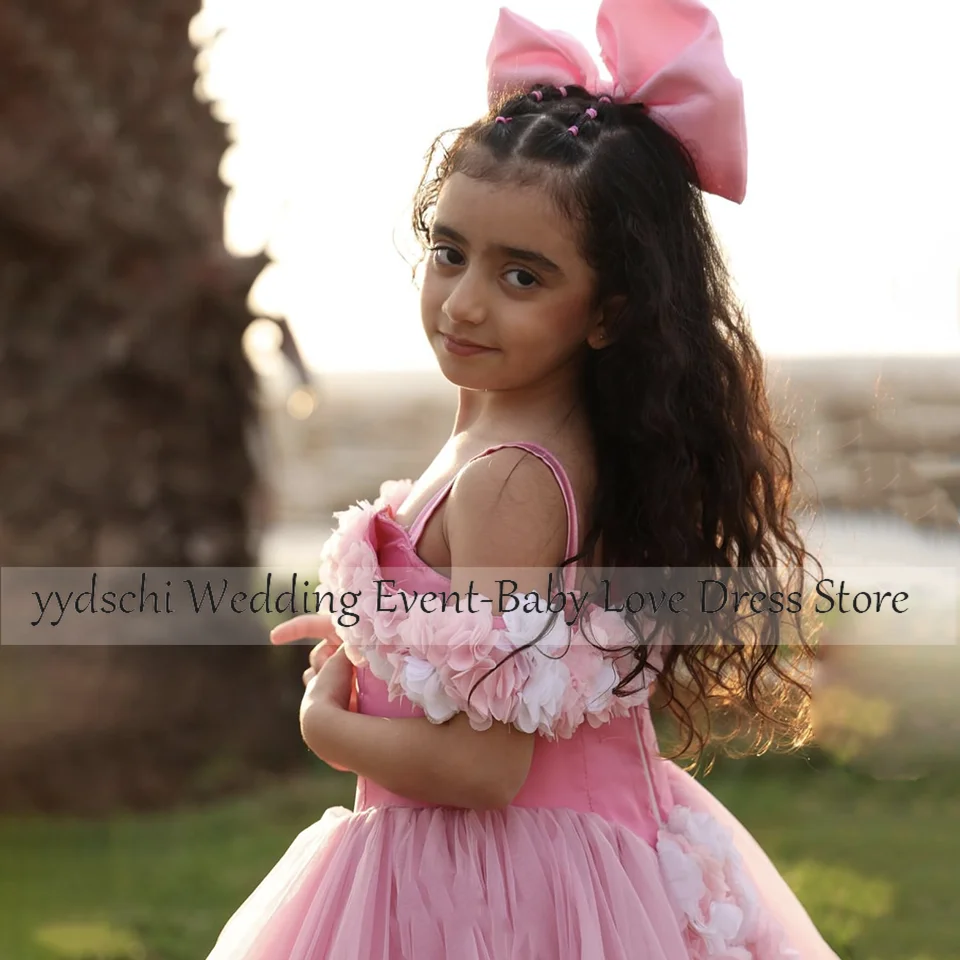 Customized Dresses 2025 Girl Communion Wedding For Girl Applique Party Dresses Girl Ball Gown Age 2-16 years Sheer Neck Lace Up
