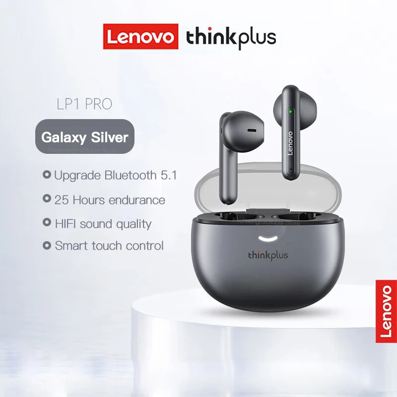 Original lenovo lp1 pro tws fones de ouvido sem fio bluetooth 5.1 esporte redução ruído controle toque 2025 novo
