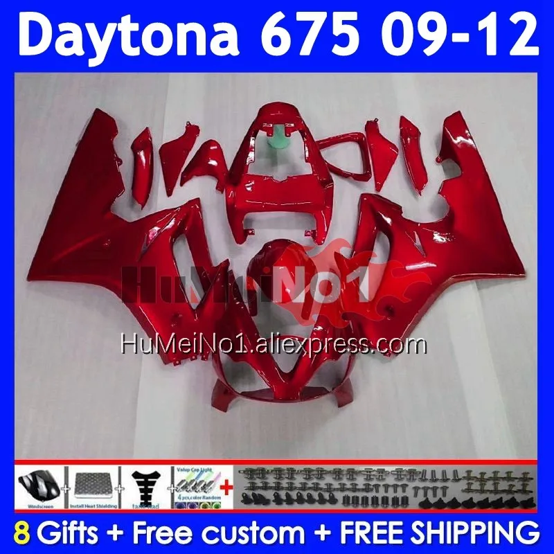 OEM Body For Triumph Daytona 675 Daytona-675 2009 2010 2011 2012 322No.90 Daytona675 09 Metallic Red 10 11 12 Injection Fairing