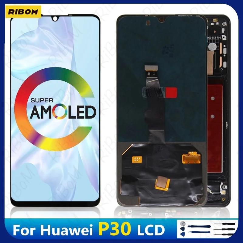 

New Super AMOLED 6.1" For HUAWEI P30 LCD Display Touch Screen Digitizer For Huawei P30 Display ELE-L29 L09 L04 LCD