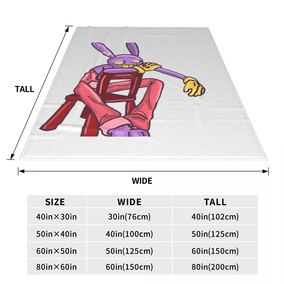 Jax The Amazing Digital Circus Blanket Flannel Sofa Throw Blanket Super Soft for Couch Bedding Outdoor Throws Bedspread Quilt