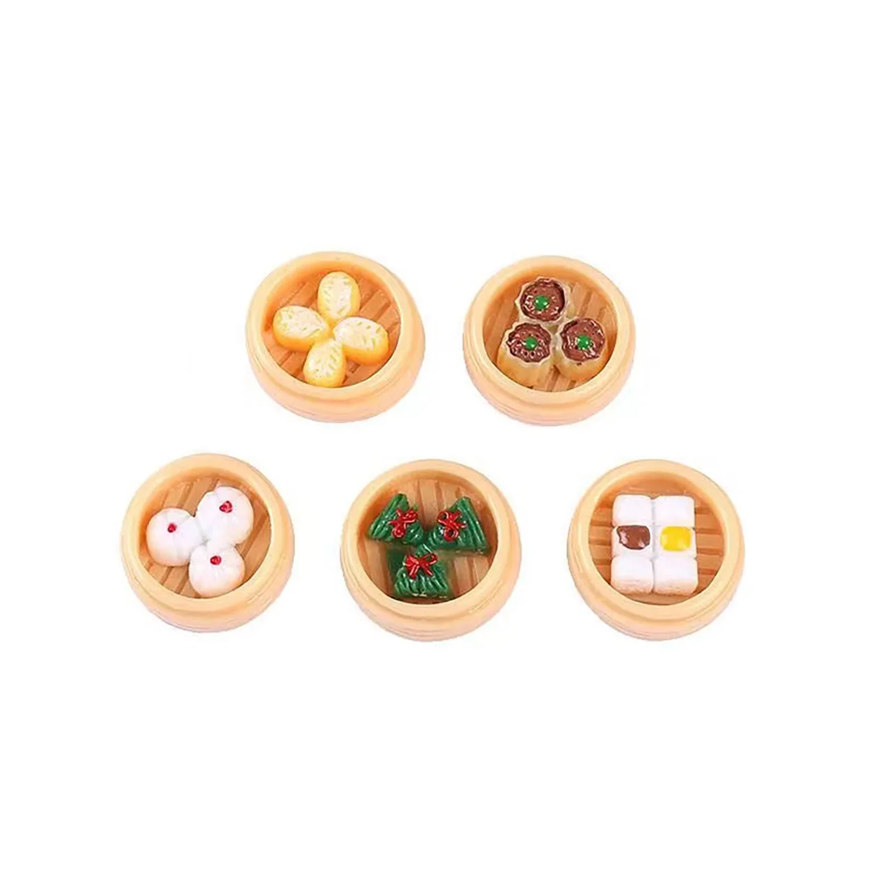 5pcs of simulated Hong Kong style morning tea refrigerator magnets can be used for home, whiteboard, and office decoration