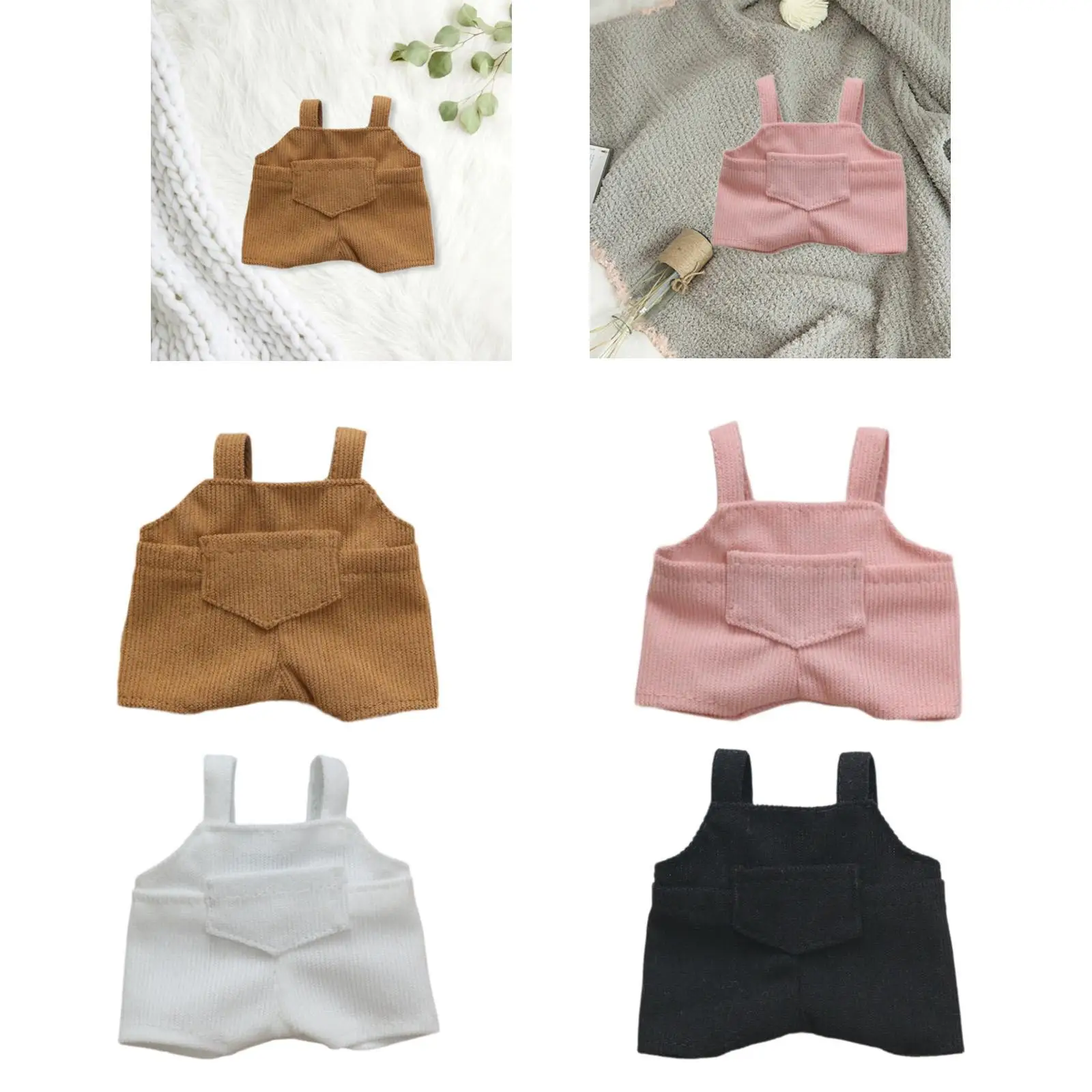 

Куклы, штаны на подтяжках, миниатюрная одежда, аксессуары, одежда ручной работы для кукол 17 см, подарки на День Благодарения, подарки на Хэллоуин