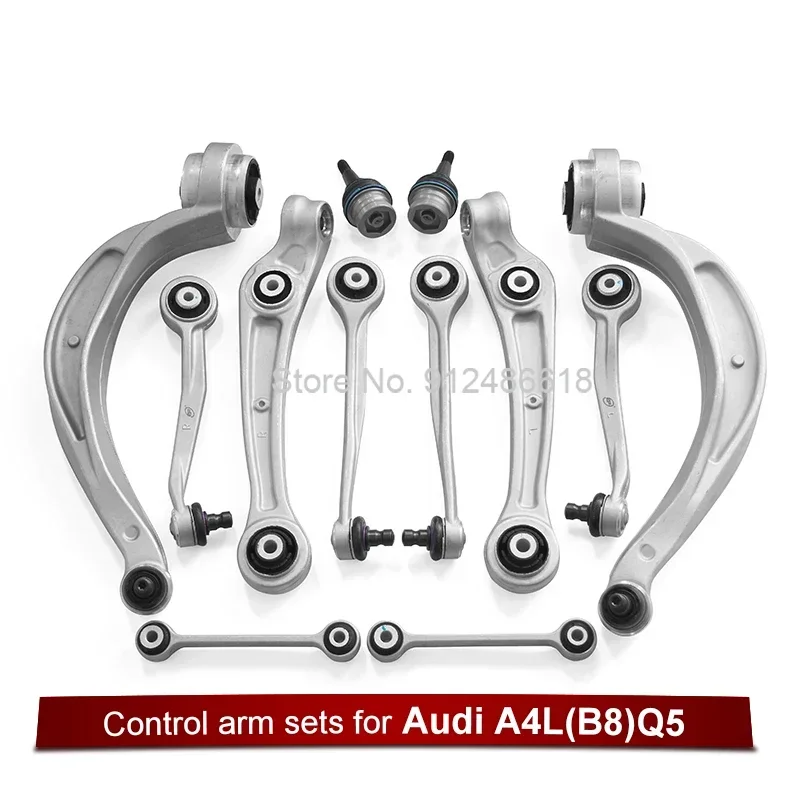 Sets Front Suspension Upper Lower Wishbone Ball Joint Control Arm for Audi A4 B5 B6 B7 RS4 A6 C5 1997-2005 4H0407505,4H0407510