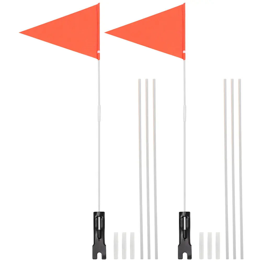 2Sets Rear Bicycle Safety Flag for Bike Stem Mount Fine Craftsmanship No Deformation Windproof Lightweight Compact Outdoor