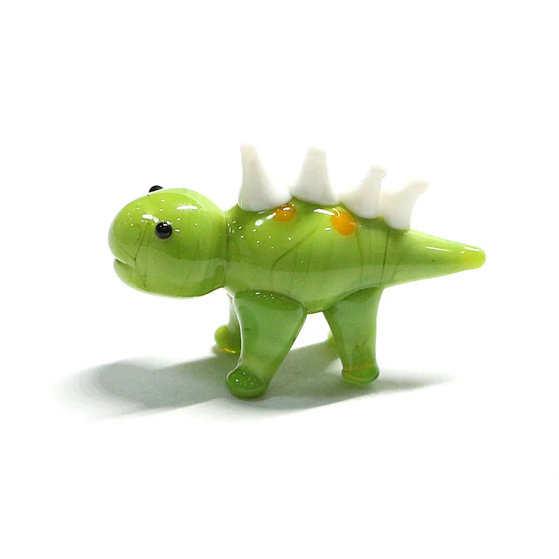 Kawaii Tiny Dinosaur Glass Figurine Ornaments Cute Cartoon Animal Mini Statue Fairy Garden Diy Accessories Home Room Desk Decor