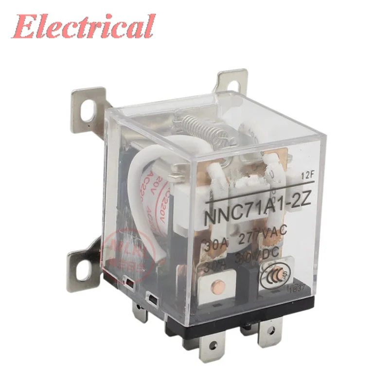 1PC JQX-12F 2Z DC 12V 24V AC 220V 30A 250V AC/28V DC DPDT General Purpose Power Relay 8 Pin 46x48x38MM