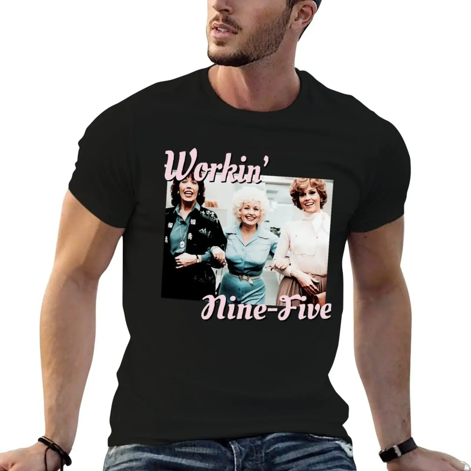 

9 to 5 working Nine Five T-Shirt hippie clothes essential t shirt blue archive t shirt men 100℅ cotton