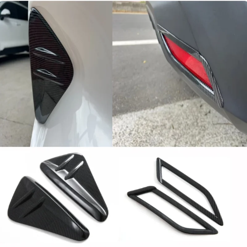 For Toyota Yaris Cross  2024+ ABS Carbon Fiber Front Rear Back Fog Lights Lamp Cover Bumper Reflector Exterior Accessories