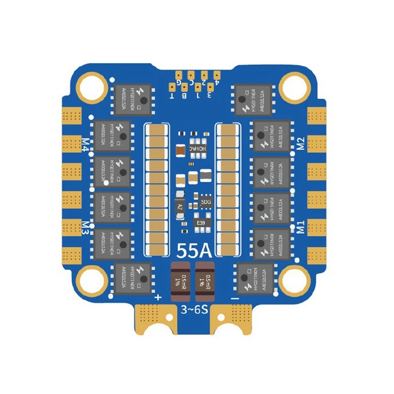 

Для BAYCKRC FPV ESC AM32 55A 3-6S 4IN1 ESC для RC FPV Гоночный дрон для фристайла Квадрокоптер Запчасти для дрона