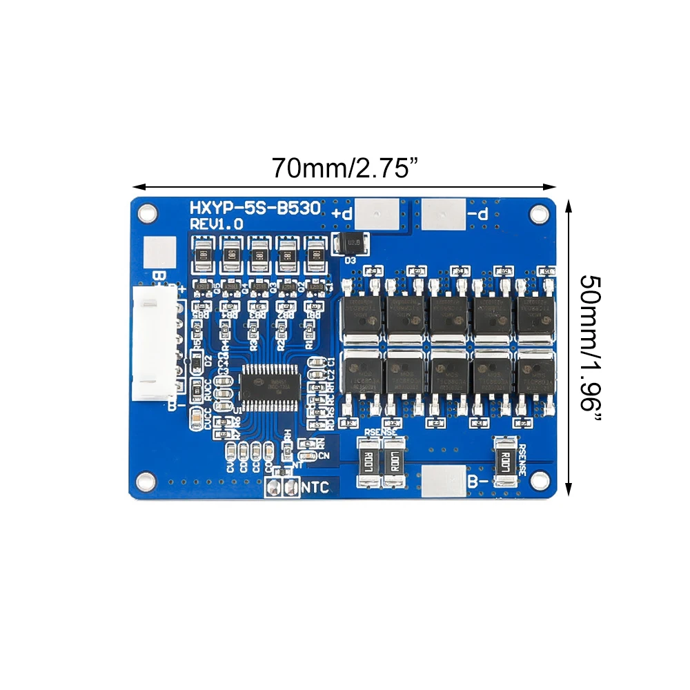 5S 30A 18650 Litowa płyta ochronna baterii 21V BMS Moduł płyty ładowania z kontrolą temperatury