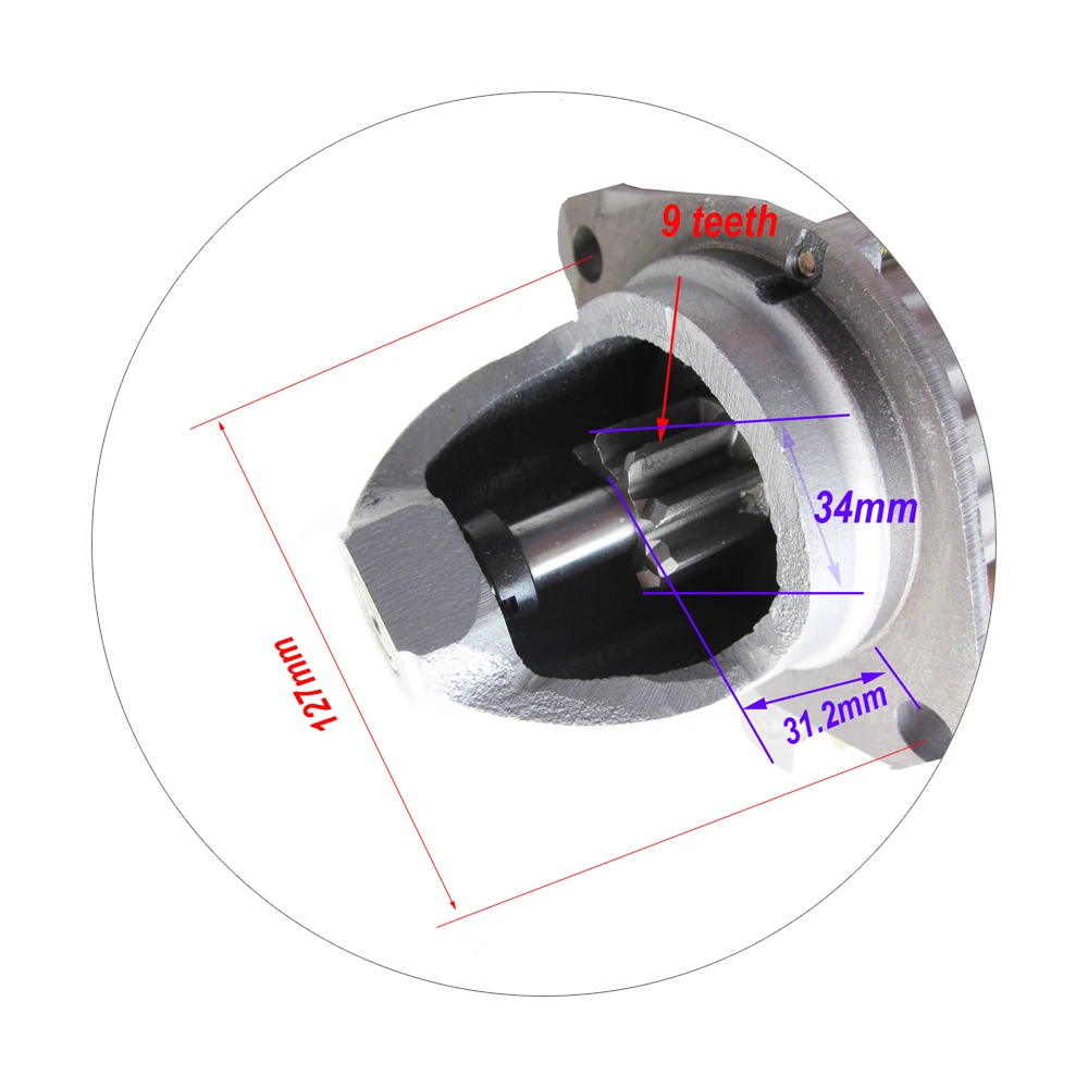 Starter motor QDJ1408GM / QDJ1408GE / QDJ1409K-P / for YTO tractor with engine like LRC4105 / LRC4108