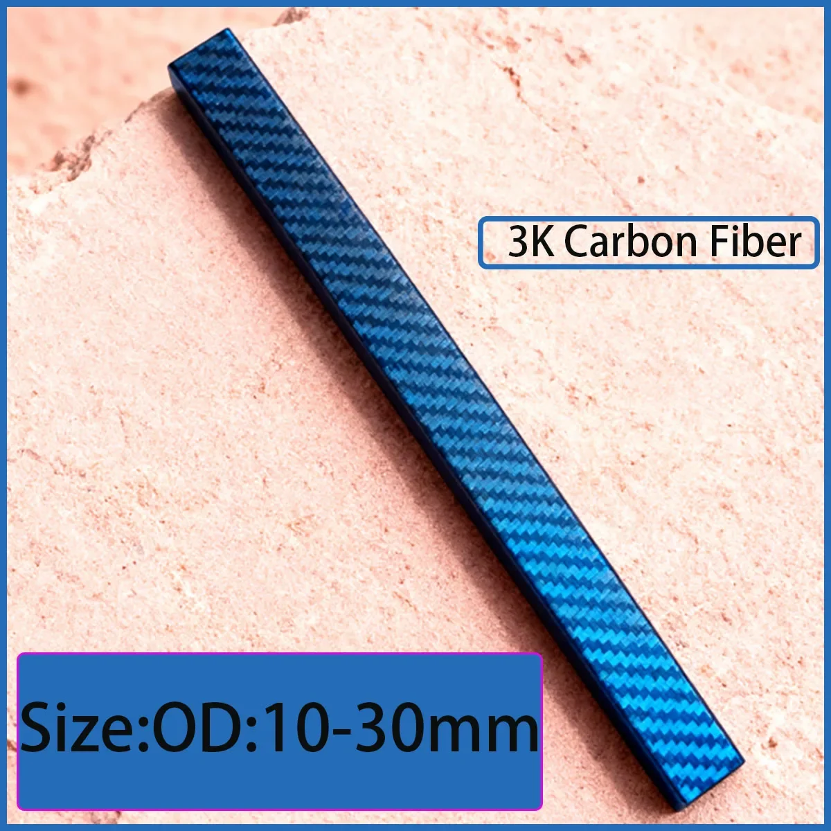 High Strength 3K Full Carbon Fiber Square Tube - Twill Matte Finish, 500mm Length, OD 10-30mm Lightweight Carbon Fiber Pipe