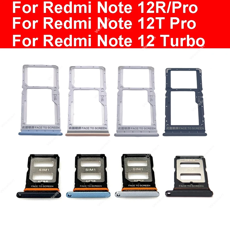 Bandeja de tarjeta Sim para Xiaomi Redmi Note 12R Note 12R Pro Note 12 Turbo soporte para lector de tarjetas Sim ranura para tarjeta SIM piezas de repuesto para reparación