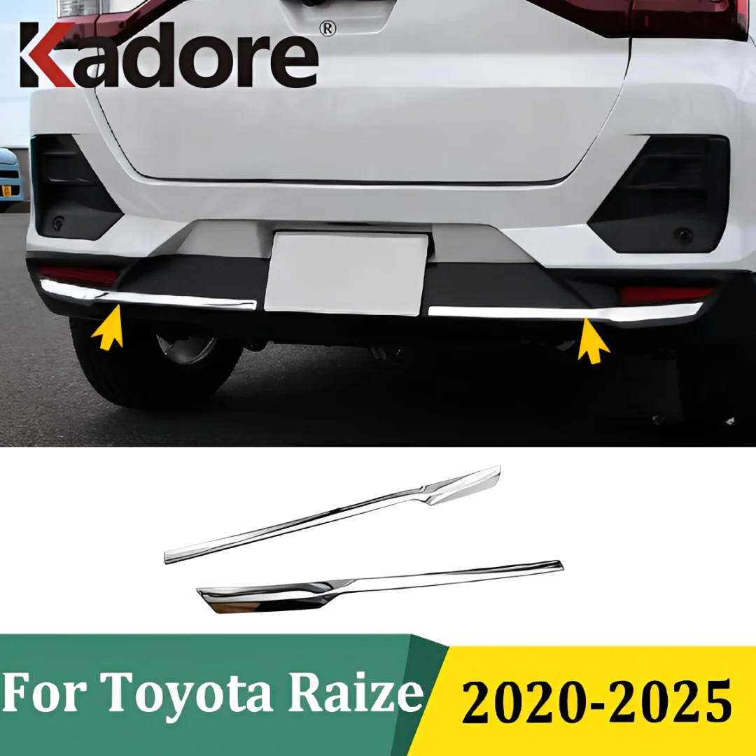 

For Toyota Raize 2020 2021 2022 2023 2024 2025 Chrome Tail Bumper Strip Cover Rear Bumper Molding Trim Styling Car Accessories