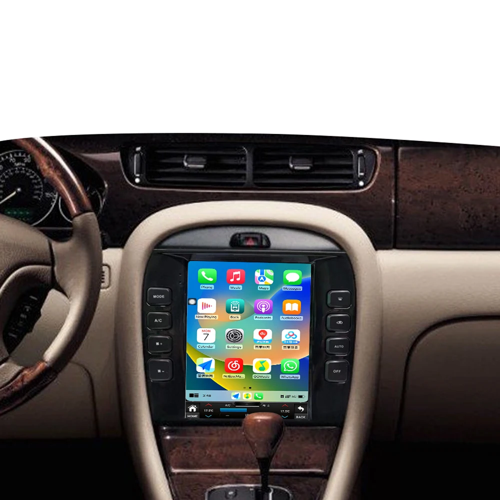 Android 14 For Jaguar X-Type 2004-2009 Car Radio Carplay Auto Stereo Multimedia Player GPS Navigation Head Unit Bluetooth WiFi