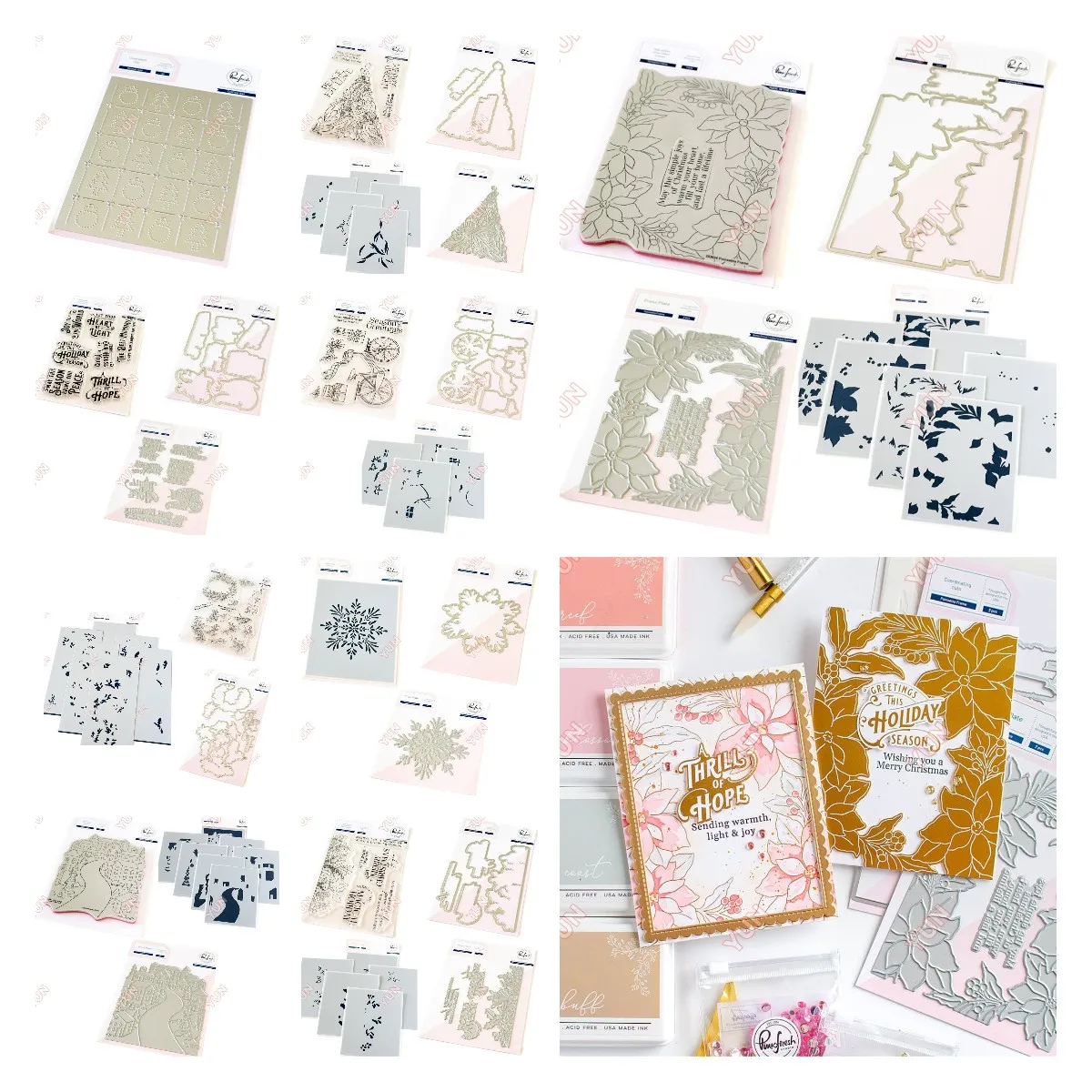 

Scrapbooking Hot Foil Molds Holiday Release Christmas Greetings Cards Tree Snowflake Flowers Frame Cut Dies Stamps Stencils DIY