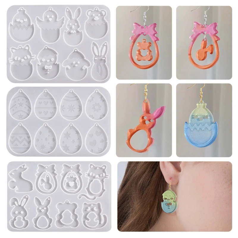 Easters Resin Animal Earring Mold Silicone Mould for Custom Fashion Accessories Easters Resin Animal Earring Mold Silicone Mould