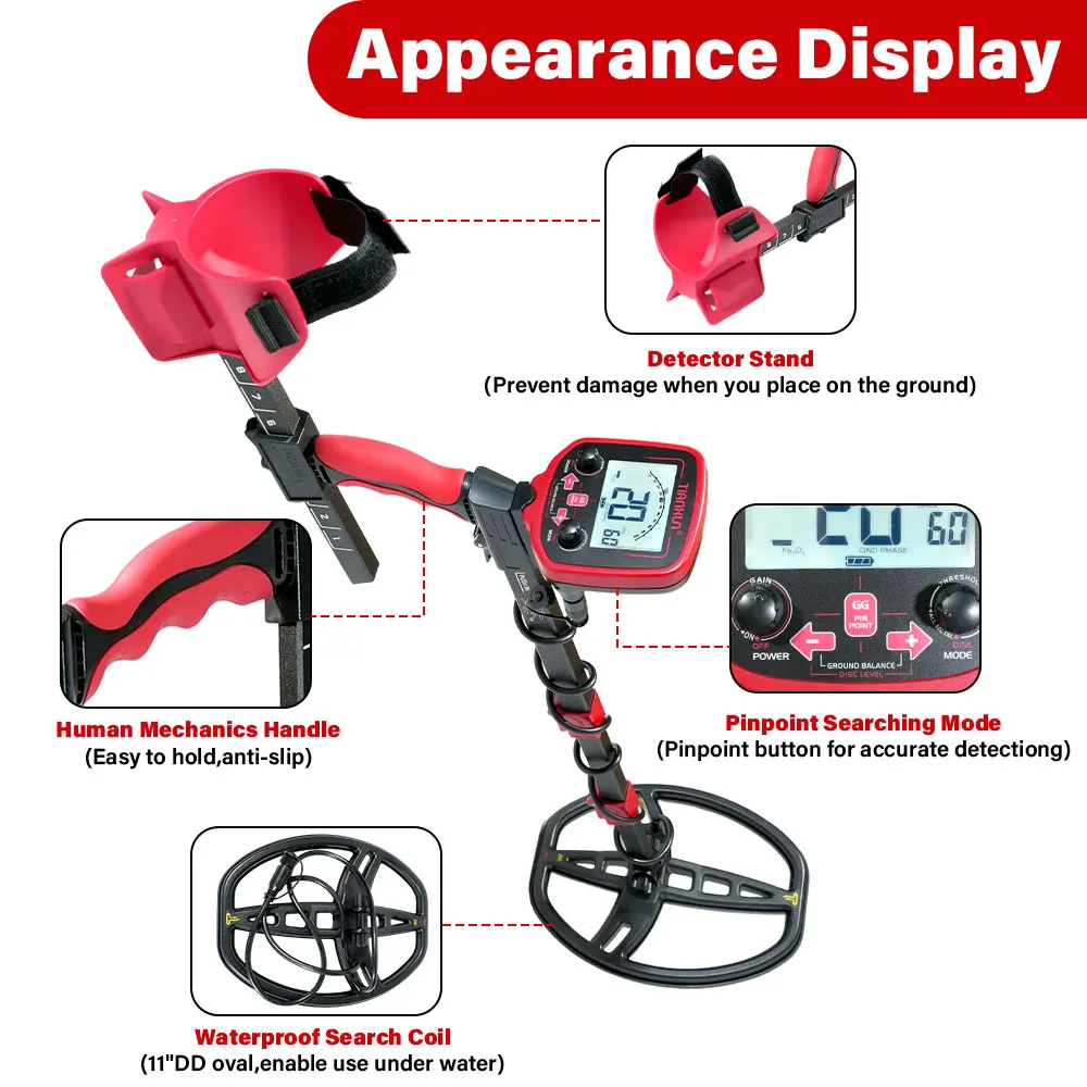 Metal Detector TX-850L Gold Metal Detector High Performance Underground Metal Detector Finder Treasure Hunter