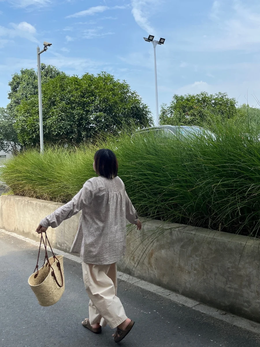 

Женская рубашка Totoro 3 в японском стиле с цветочным принтом, больших размеров, с длинным рукавом, плиссированная, приталенная, из хлопка, повседневная, деловая