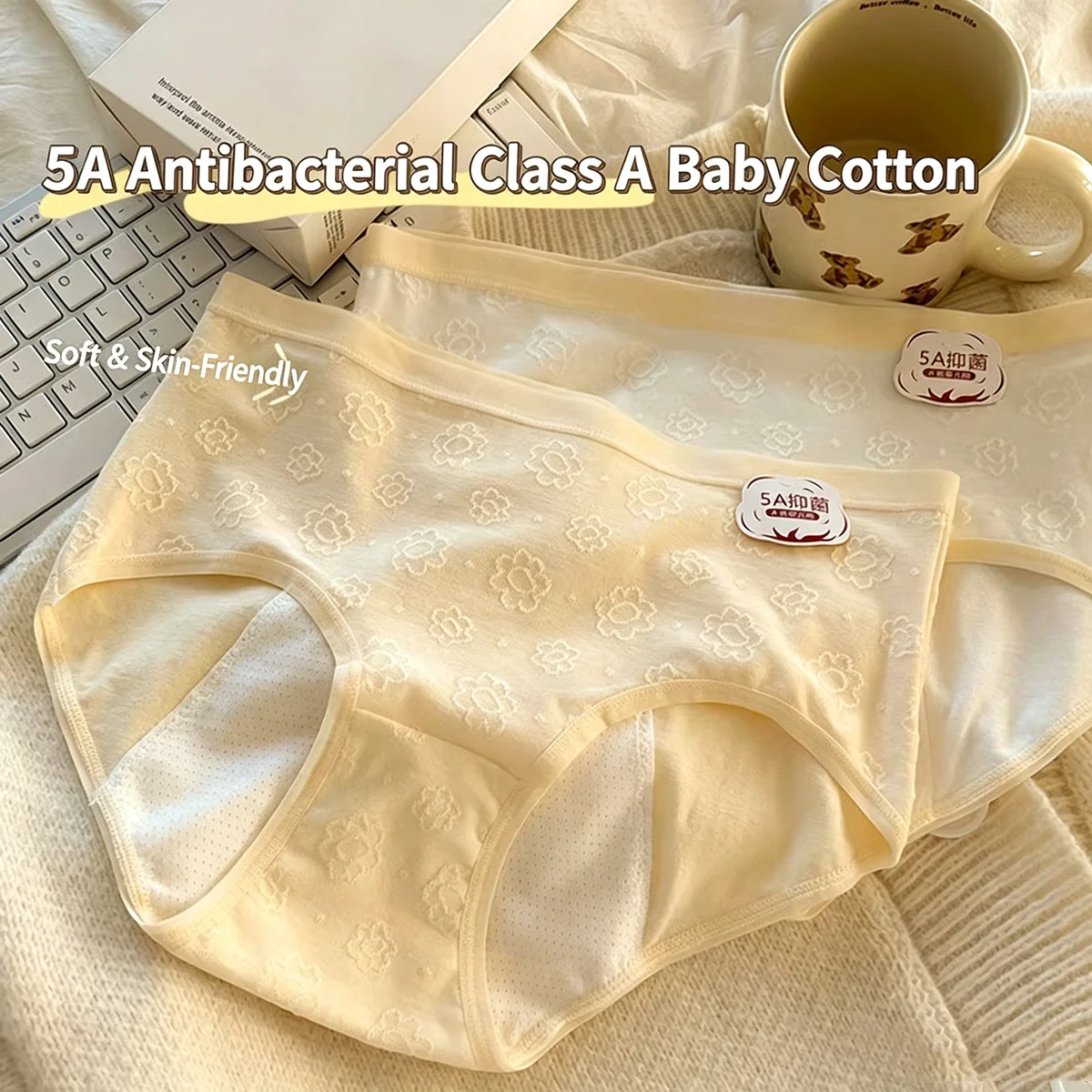 Women'S Menstrual Panties High Waist Cotton Briefs Lingerie Physiological Pants Leak Proof Underwear Ladies Period Panty