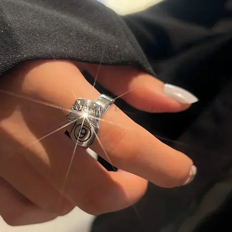 Персонализированное открытое кольцо для девочек, корейская версия, ретро-тренд, универсальные аксессуары с английскими буквами Y2k, вечерние ювелирные изделия, подарки