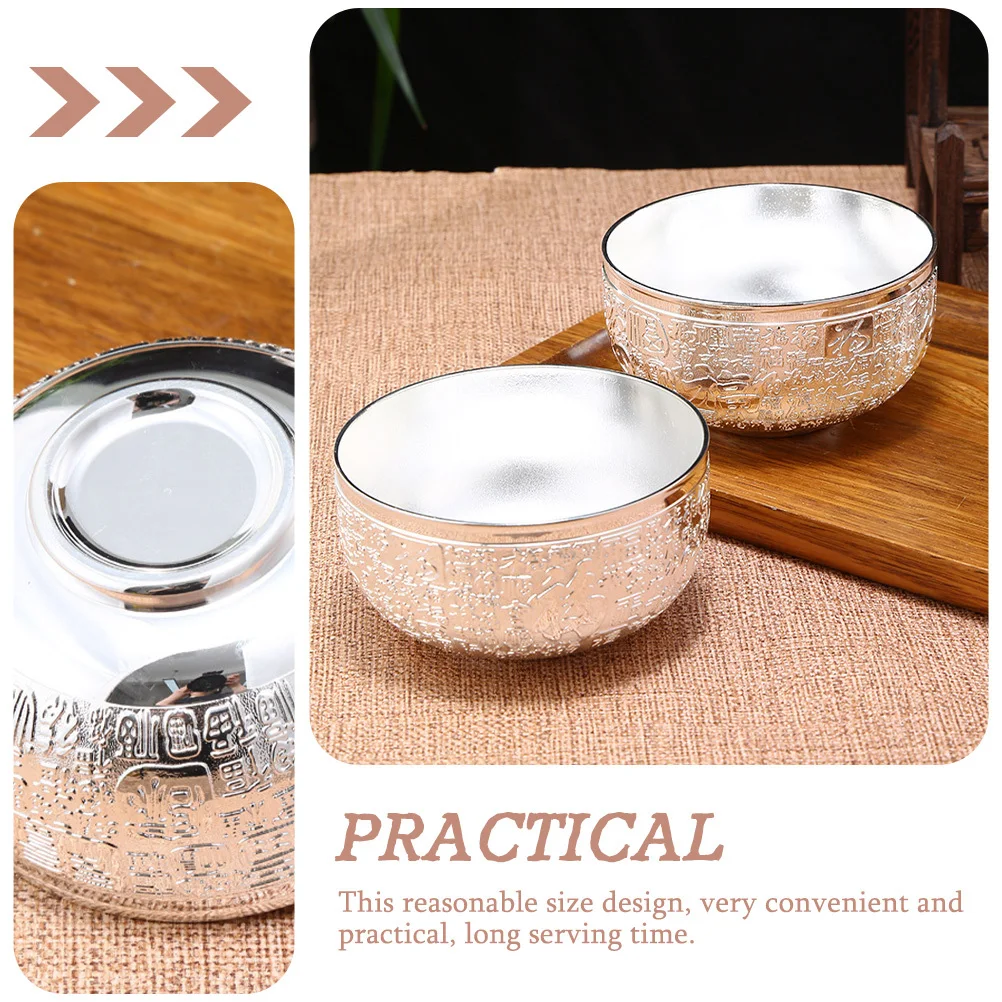 الإبداعية الفضة سبائك معدنية السلطانية متعددة الوظائف المنزلية المطبخ الطعام تخدم السلطانية تخزين المواد الغذائية سلطة حساء الأرز الحلوى هدية