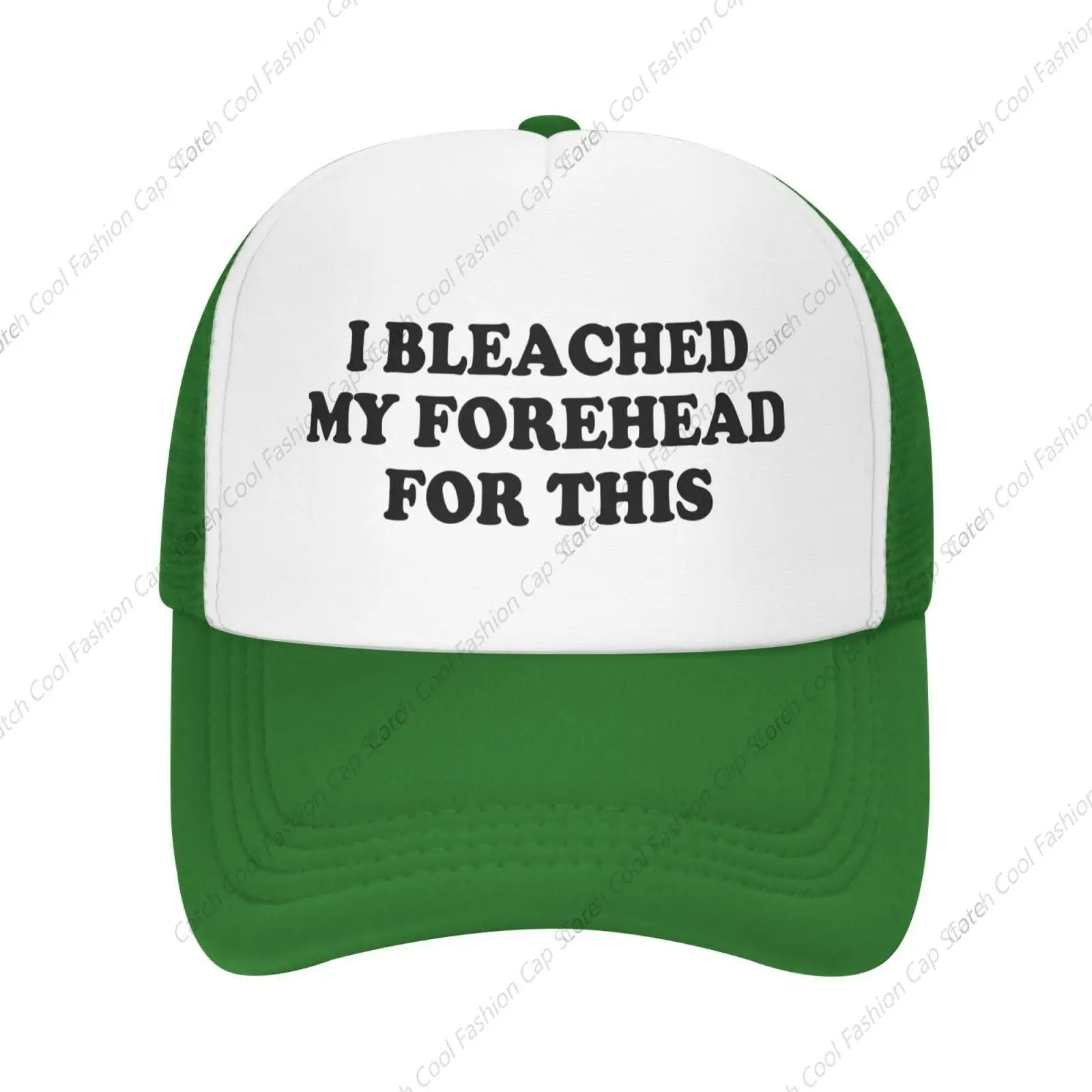 Funny I Bleached My Forehead for This Baseball Cap for Men Women Trucker Mesh Hat Adjustable Sports Breathable Fashion Daily