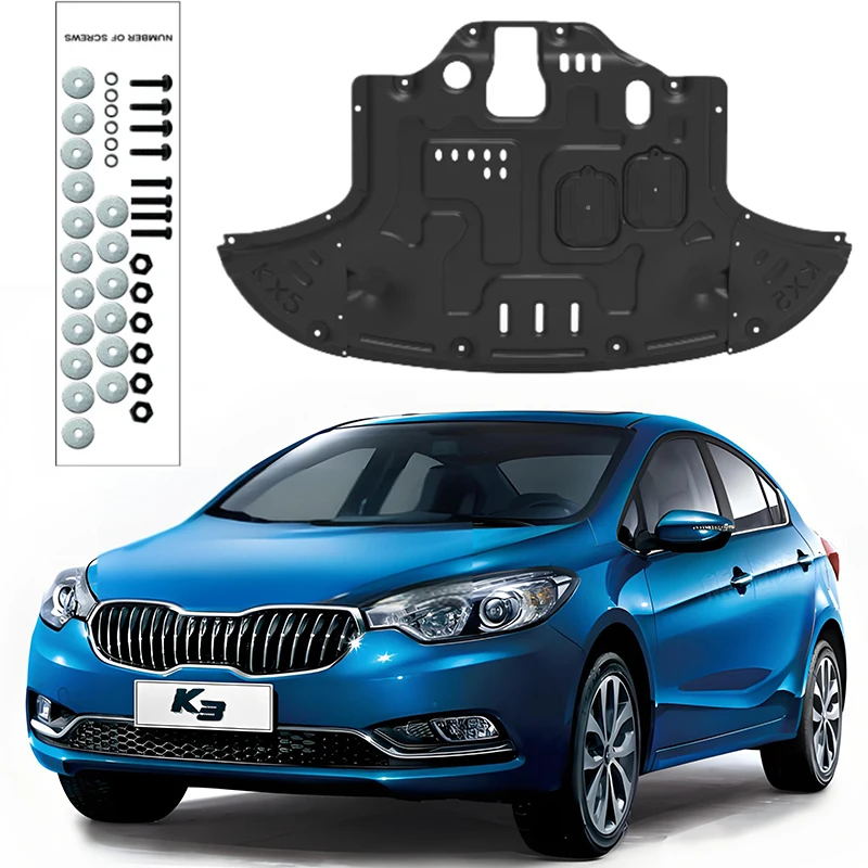 

Автомобильные аксессуары, черный грязезащитный щит под двигатель, брызговик, щит от брызг, панель крыла для Kia K3 2013-2024 1,6l 1,8l 1,5l