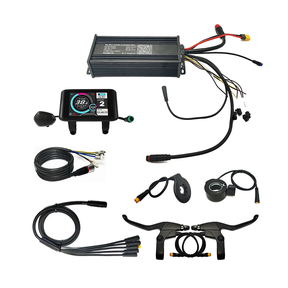 36V-52V 1000W-1500W 35A 3-mode Sine Wave Controller ebike with Colorful LCD Throttle Brake Pas