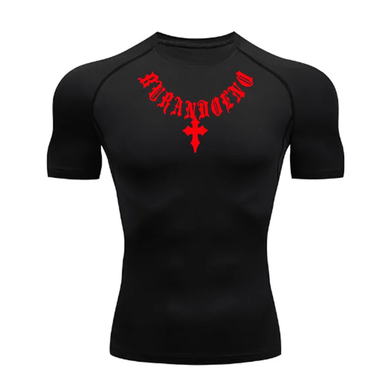 Men Short Sleeve Rash Guard Compression Shirts Quick Dry Fitness Cycling Running T-Shirt Workout Training Underwear Gym Clothing