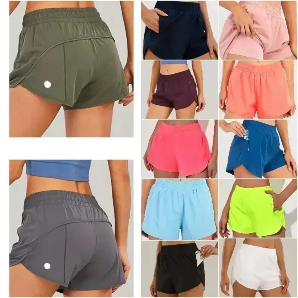 

2025 Womens Yoga Outfits High Waist Shorts Exercise Short Pants Fitness Wear Girls Running Elastic Adult Pants Sportswear