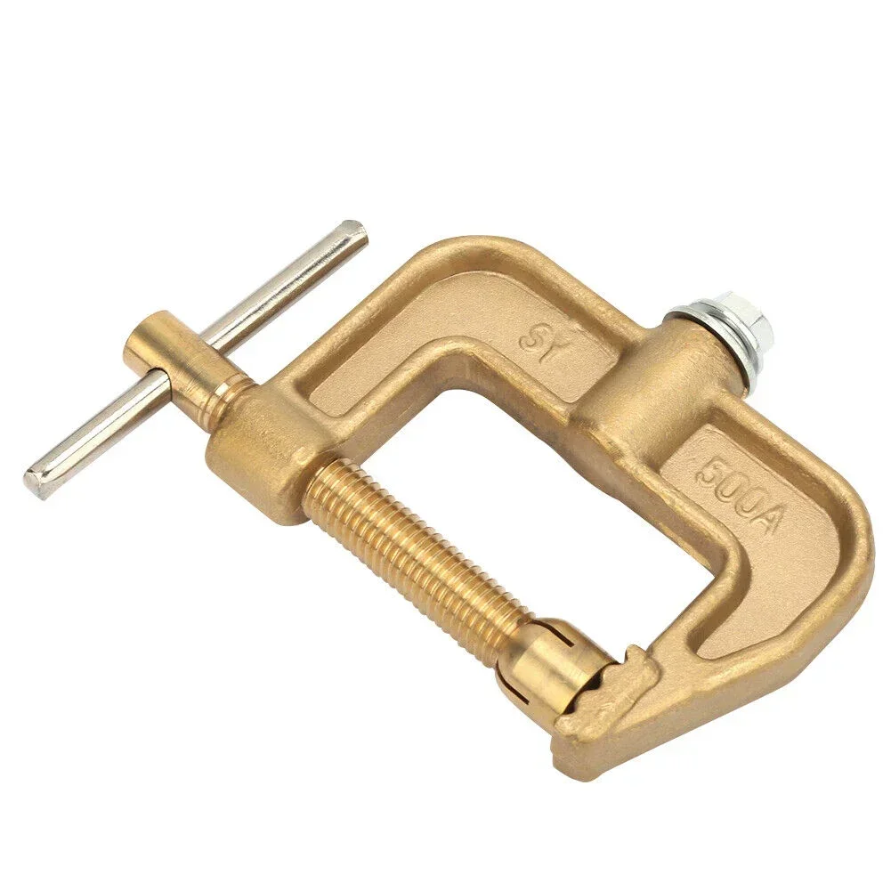 

Grounding Clamp Ground Clip 500A Accessories Brass Material Earth Clamp For Welding Machine G Shape Ground Welding