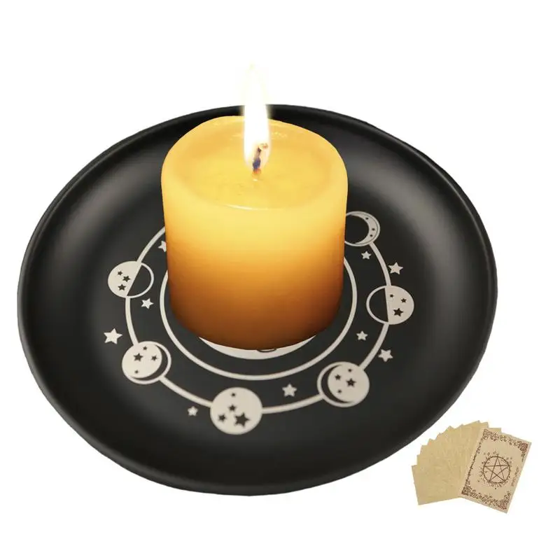 Meditation Tray To Keep Candles Ritual Meditation Plate 5.5-inch Diameter Stainless Steel Candle Plate Candle Holder Tray