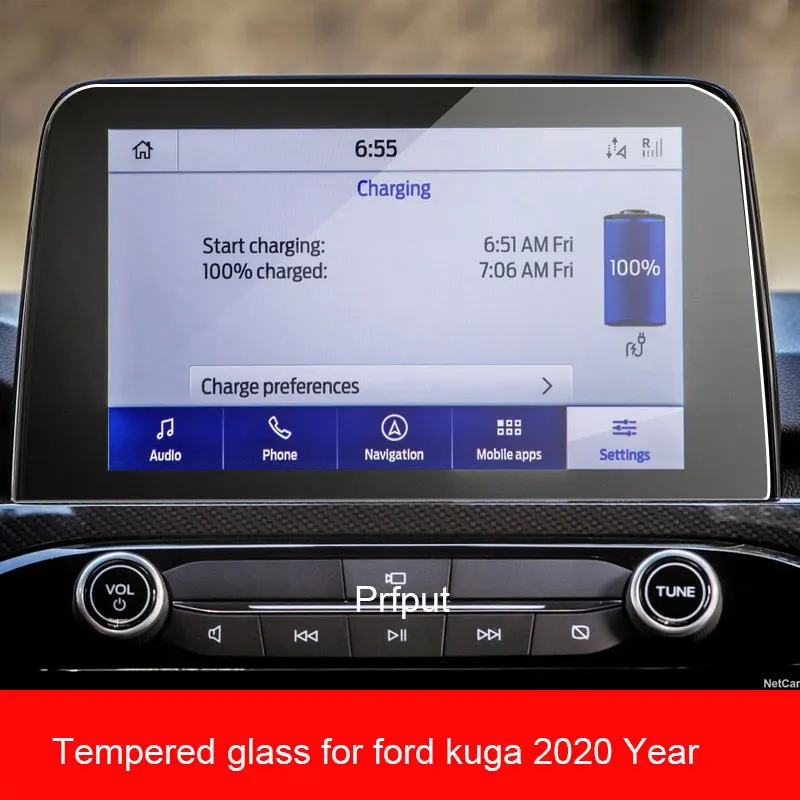 Tempered Glass Screen Protector for Ford Kuga 2020 Car GPS Navigation Steel Protective Film