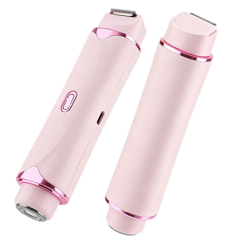 2-in-1 Elektrischer Damen-Rasierer mit Doppelkopf, Schmerzfreier Bikini-Trimmer für Nass-/Trockengebrauch, Abnehmbarer Kopf für Damen-Haarentfernung – Detail 13