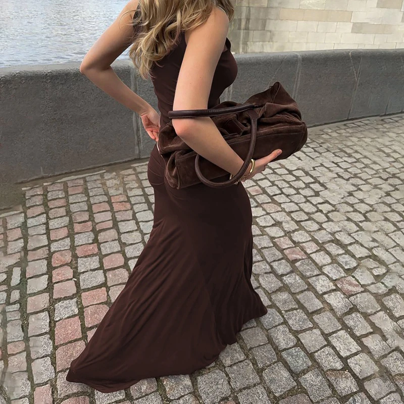 BKLD Einfache Sexy Einfarbig U Neck Leibchen Tank Tops + Enge Geraffte Lange Halbe Röcke Frauen Mode Street Style zwei-stück Outfit