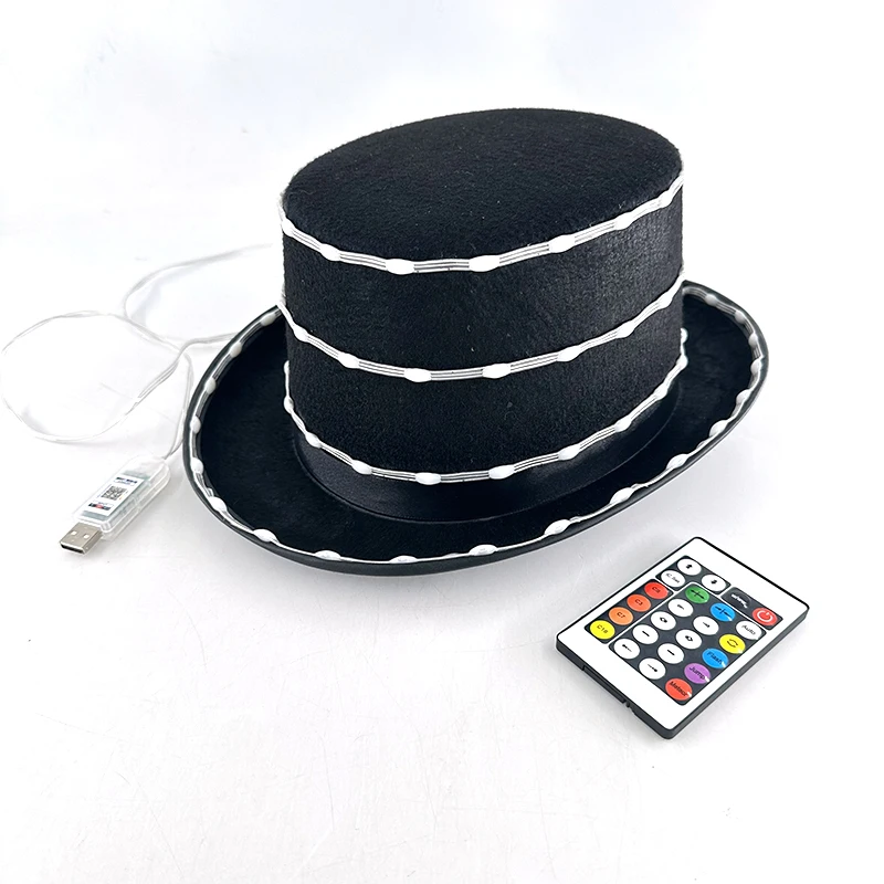 Nieuwe Kleurrijke Verwisselbare Lichtgevende LED Hoeden Cosplay Prestaties Kostuums Accessoire Hoed Cap Afstandsbediening Bluetooth Controle Neon Glow Hoed