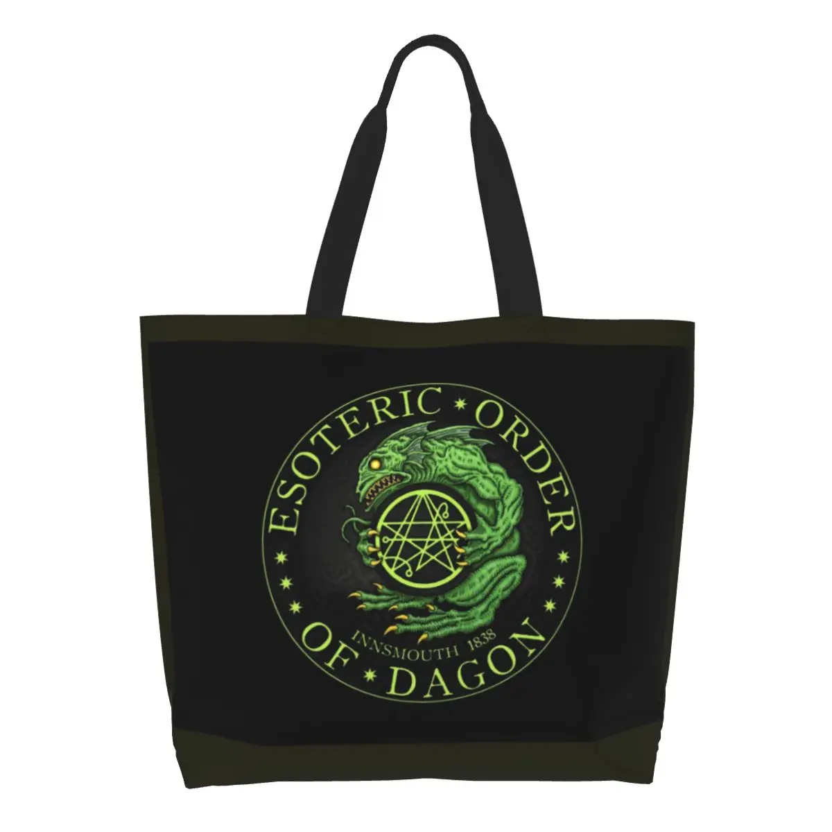 Custom The Call Of Cthulhu Shopping Canvas Bag Women Durable Large Capacity Groceries Lovecraft Mythos Monster Tote Shopper Bags