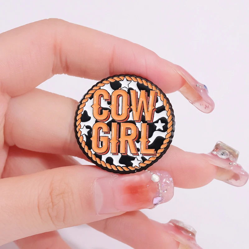 KUH MÄDCHEN Emaille Pins Custom Cool Girl Let Go Broschen Revers Abzeichen Punk Gothic Schmuck Geschenk für Freunde