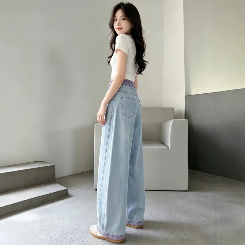 UNITIM 4-14 Jahre Mädchen-Jeans, Sommer, dünn, atmungsaktiv, für Kinder, Mädchen, Denim-Hose, lässig, gespleißt, für Junior-Mädchen, Hose mit weitem Bein – Detail 15