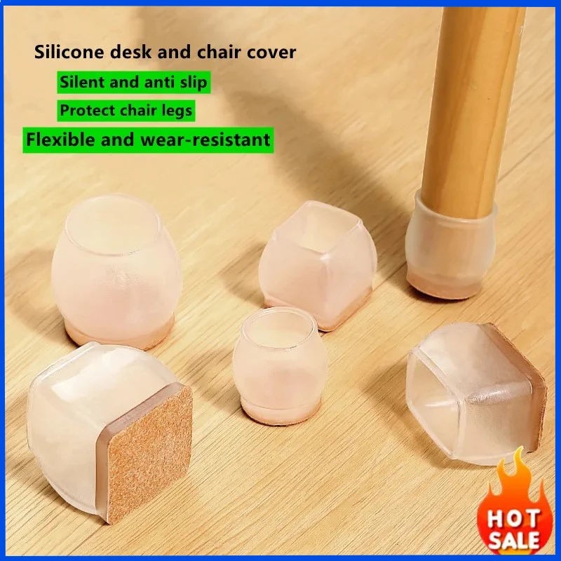 New 16PCS Chair Leg Floor Protectors with Thick Wrap Felt Pads Silicone Furniture Leg Covers Table Feet Caps to Protect Floors
