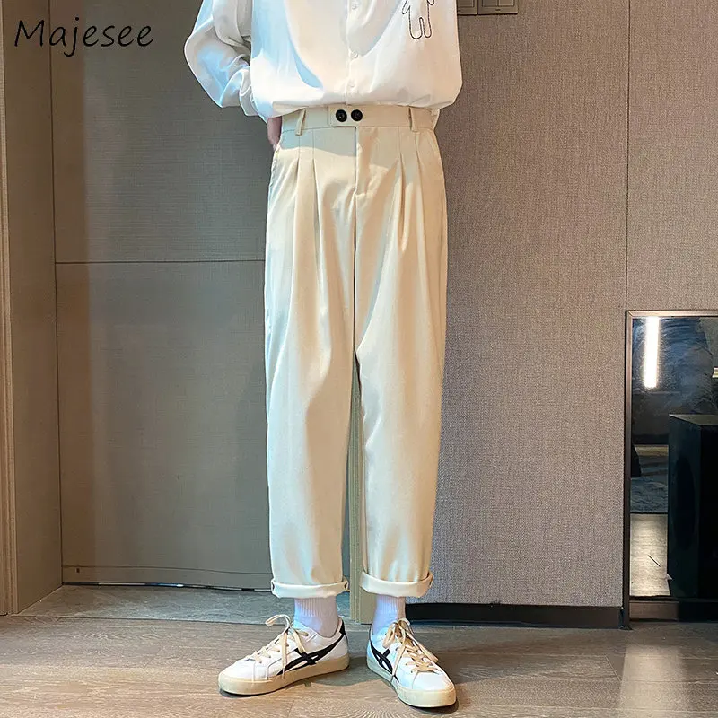 

Casual Pants Men Cool Gentle Design College Trousers Straight Streetwear Baggy All-match Harajuku Hombre S-4XL Stylish Summer