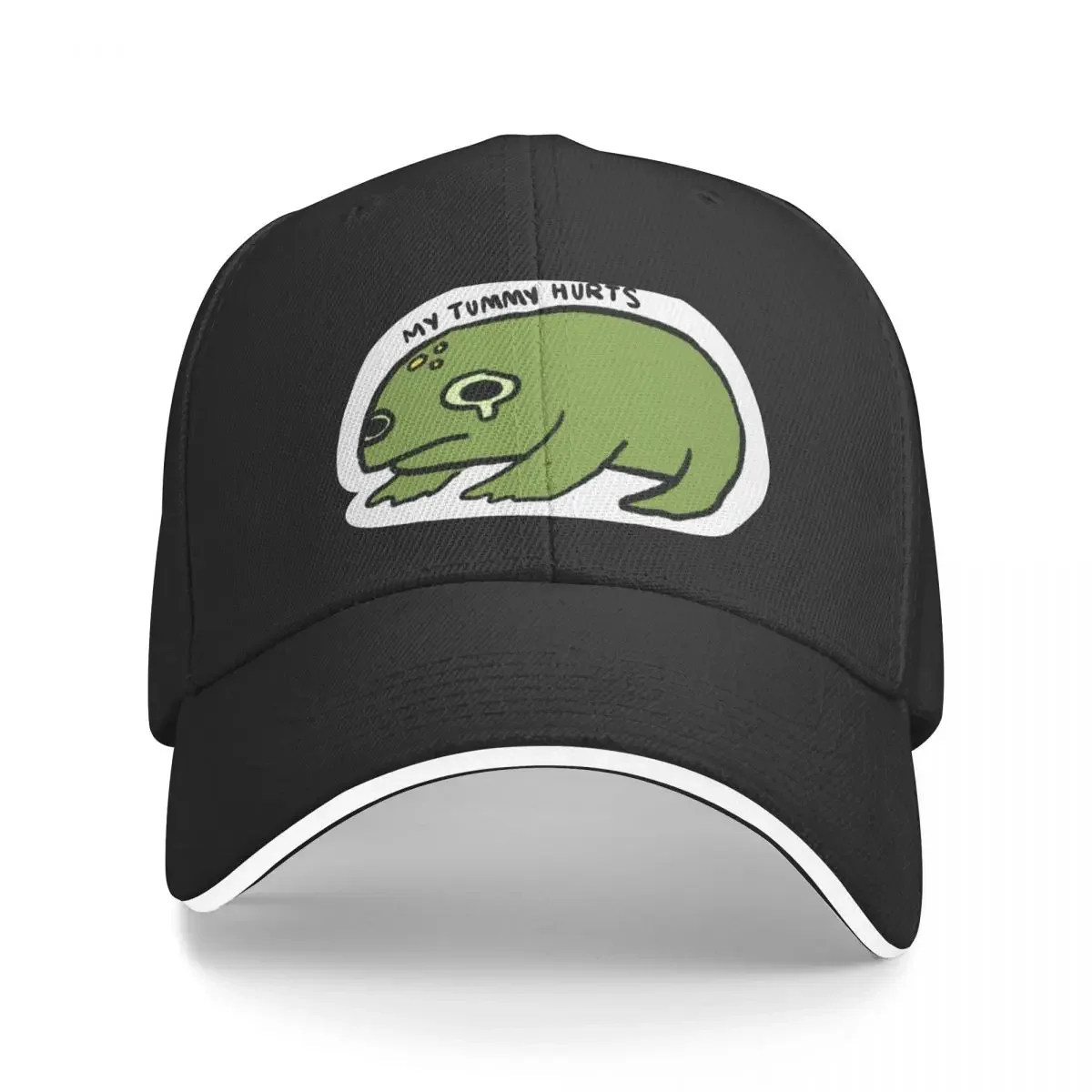 

my tummy hurts frog Baseball Cap Beach Trucker Hat Beach Outing Gentleman Hat Men Golf Wear Women's